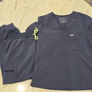 Figs Blue Scrub Set- Catarina One Pockey And Zamora Jogger